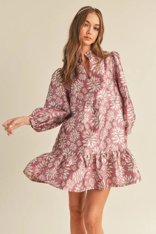 The Marci Dress in Mauve / Gold
