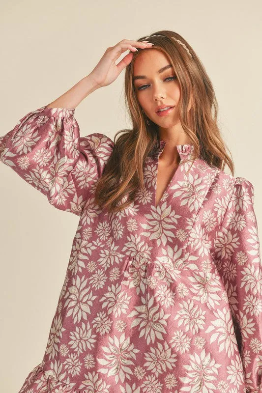 The Marci Dress in Mauve / Gold