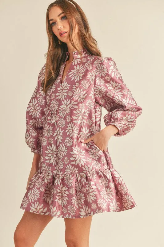 The Marci Dress in Mauve / Gold
