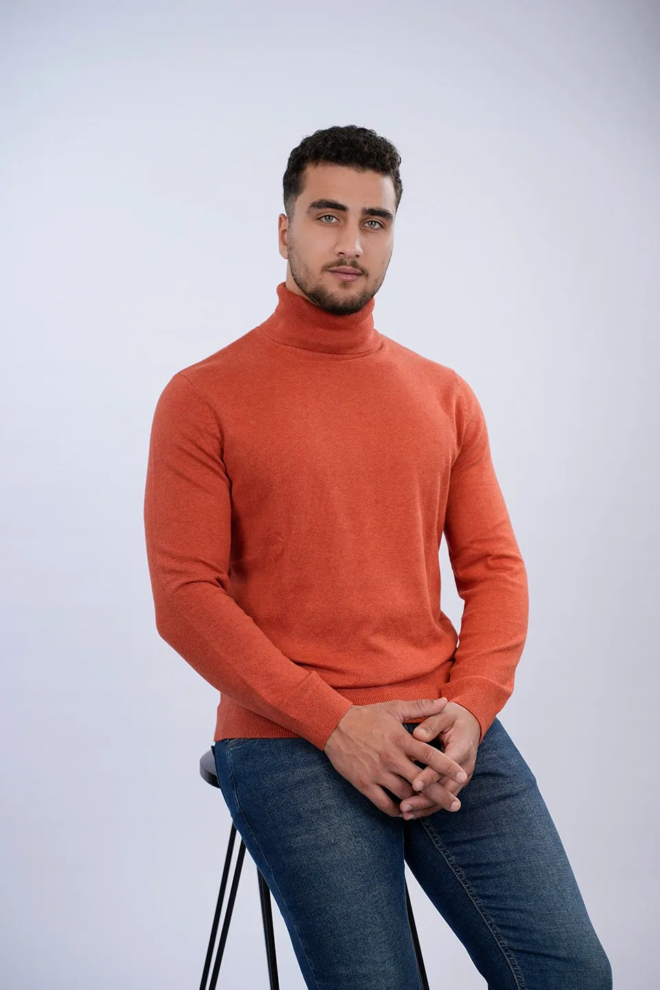 Tom Tailor Orange Turtle Neck Basic Sweater