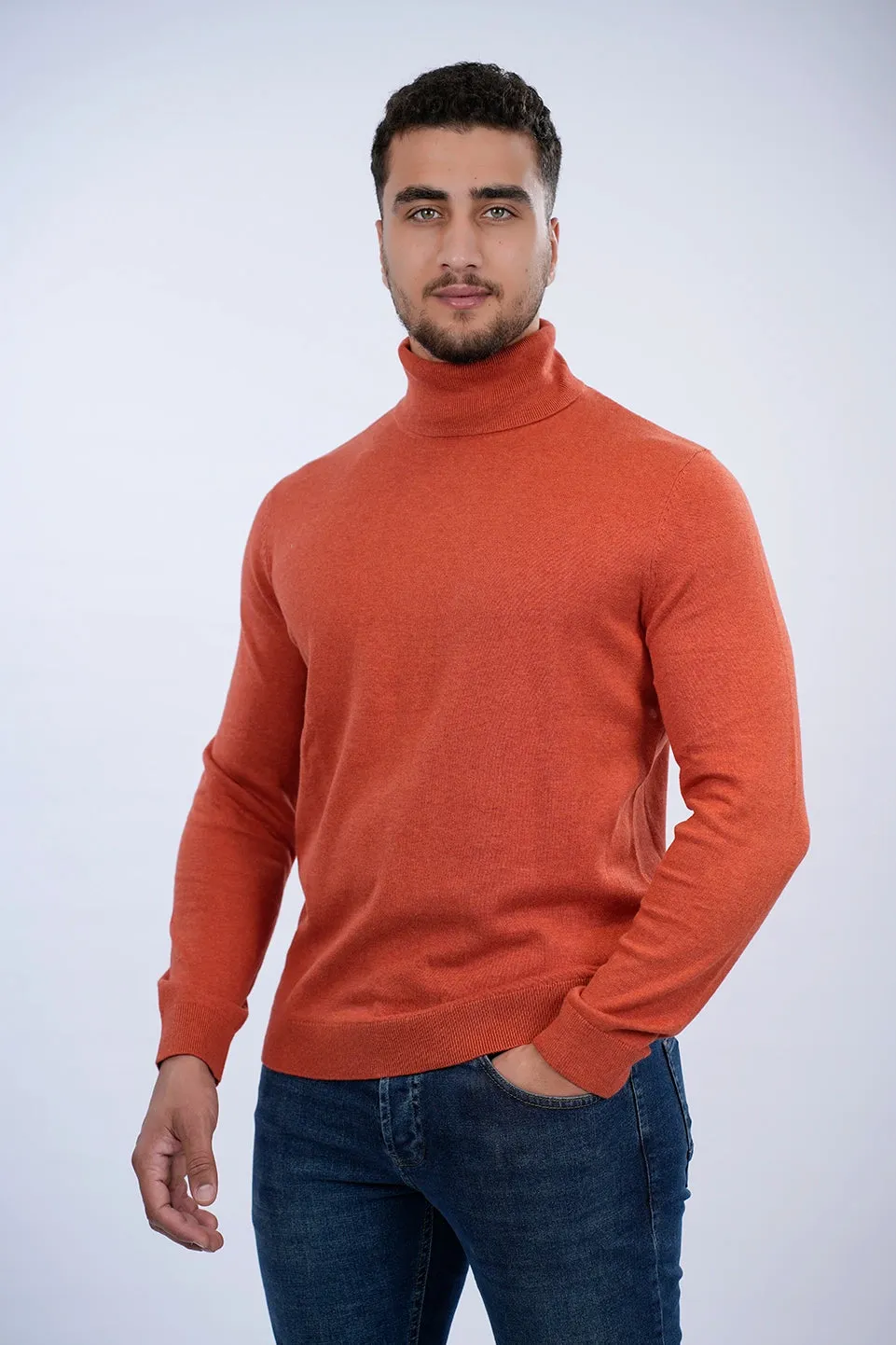 Tom Tailor Orange Turtle Neck Basic Sweater
