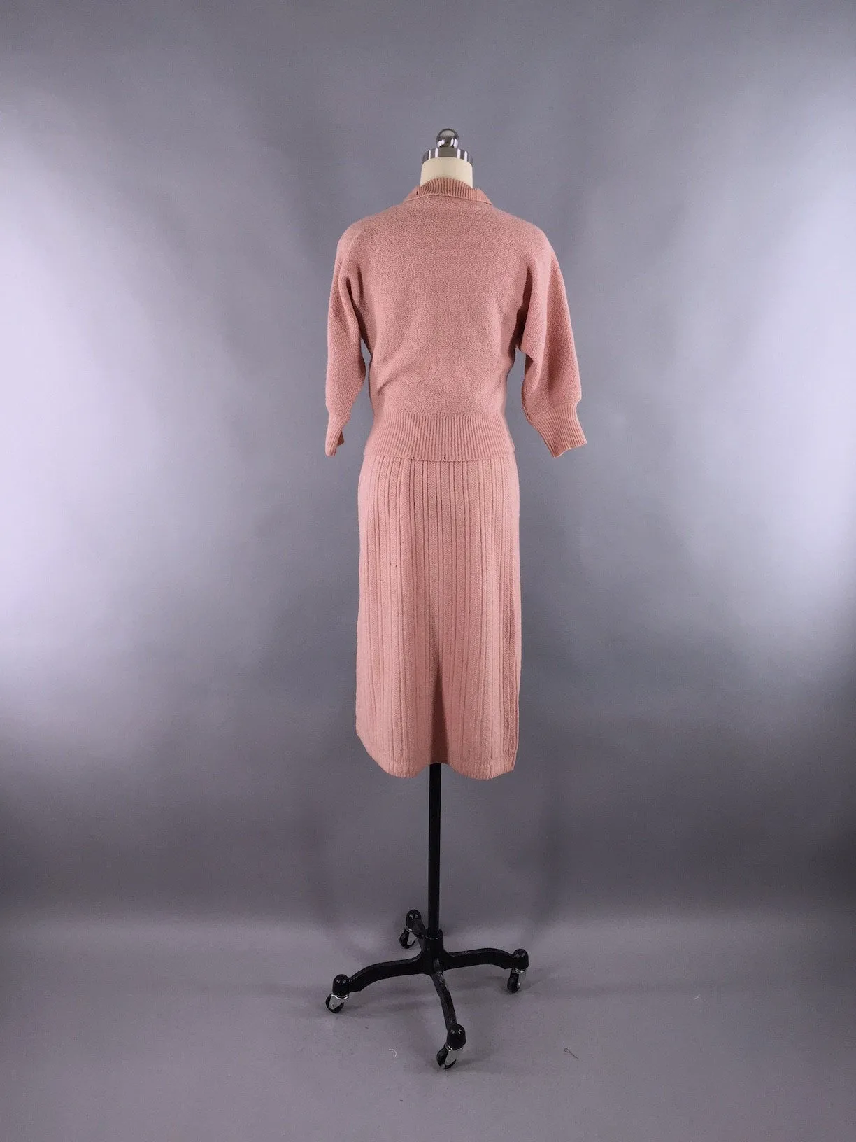 Vintage 1930s 1940s Sweater Dress / Ann Adams Originals