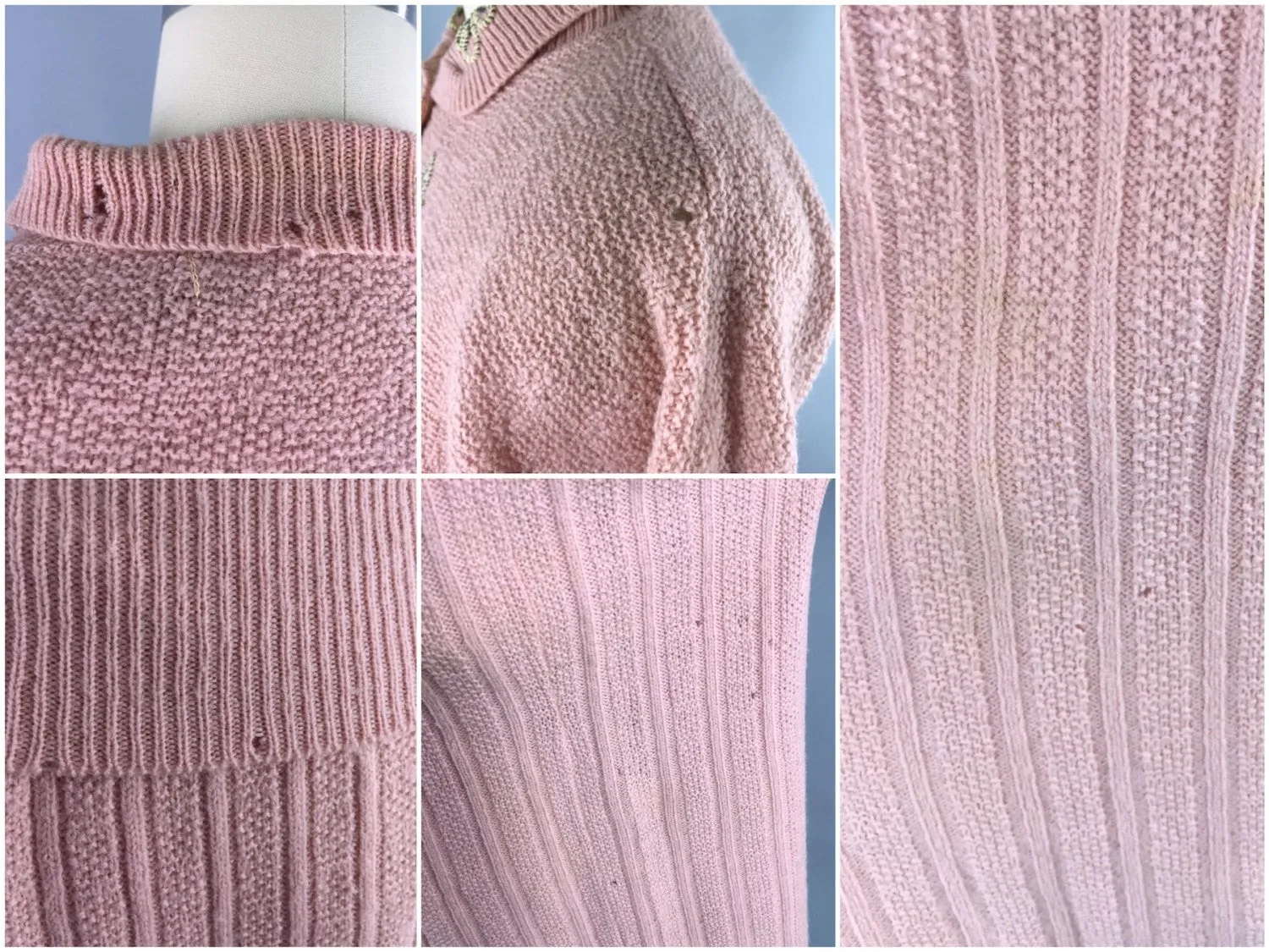 Vintage 1930s 1940s Sweater Dress / Ann Adams Originals