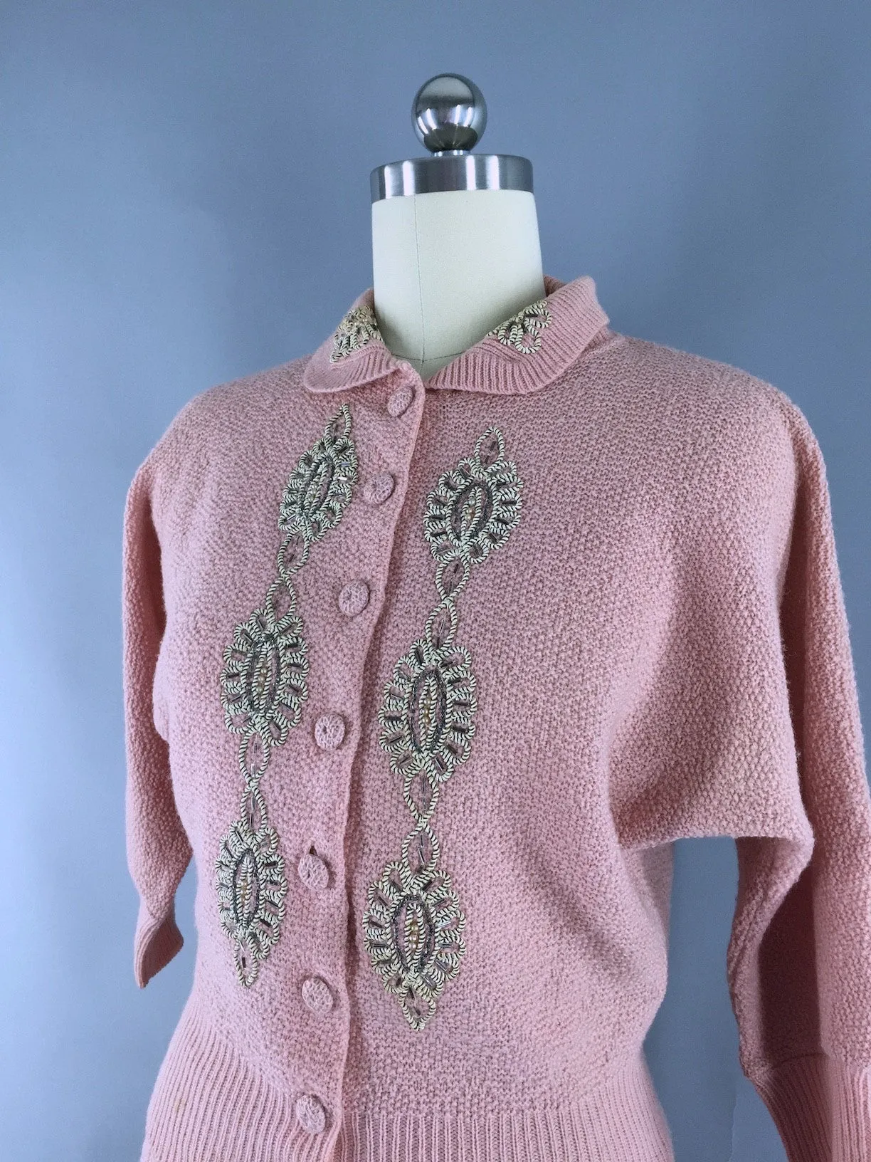 Vintage 1930s 1940s Sweater Dress / Ann Adams Originals