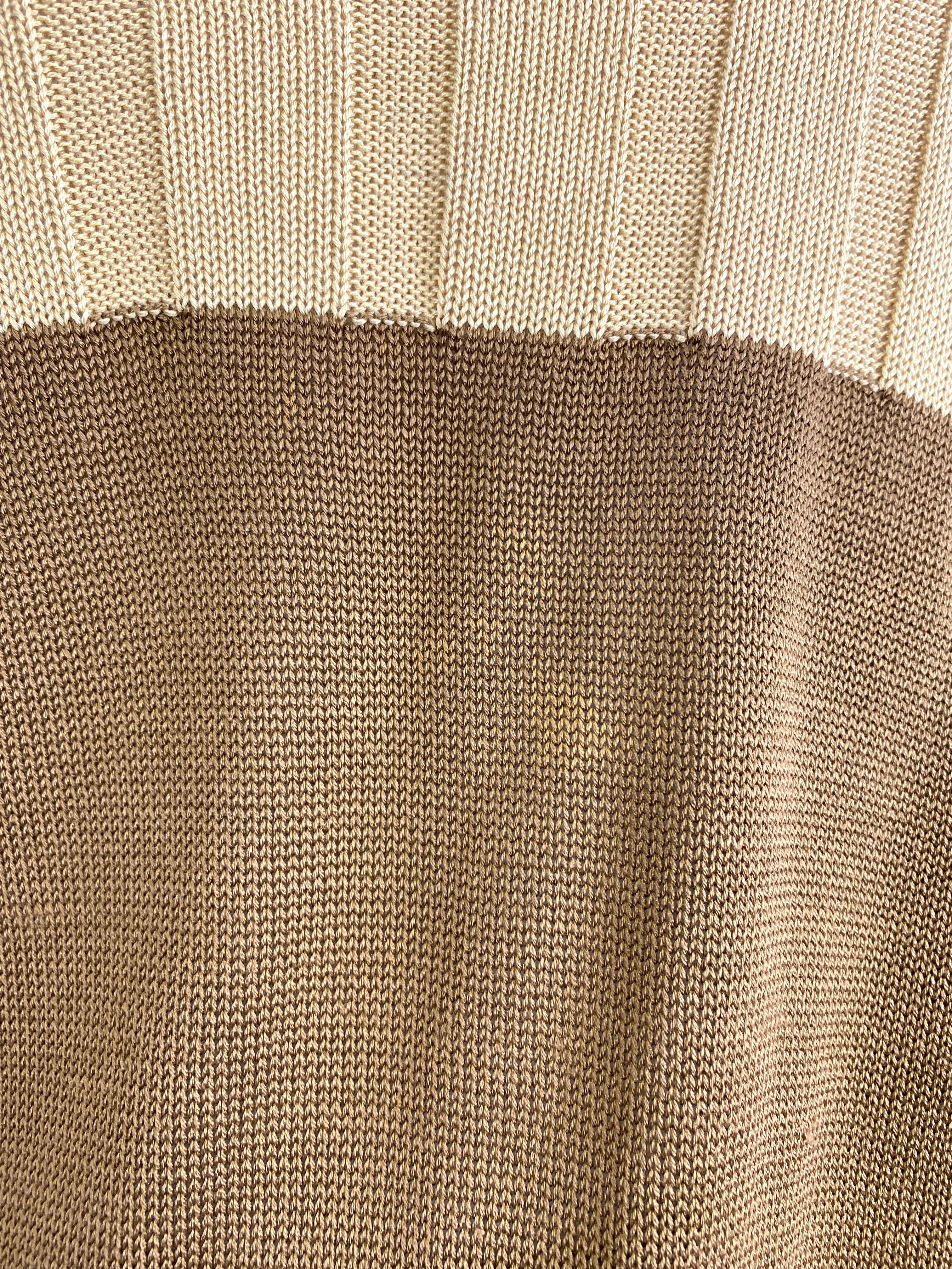 Vintage 1980s Long Sleeve Brown Knit Dress, Laura Biagiotti, Medium