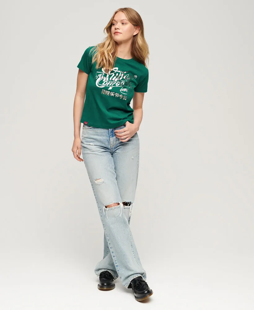 Workwear Scripted Graphic T-Shirt - Storm Green