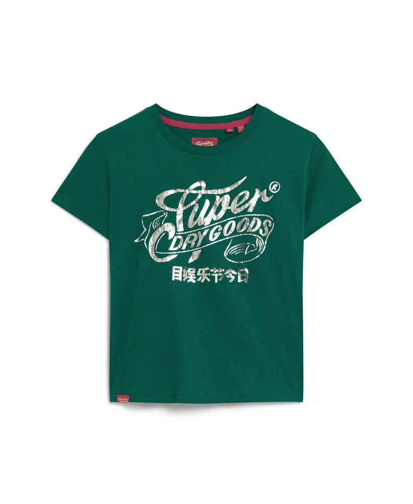 Workwear Scripted Graphic T-Shirt - Storm Green