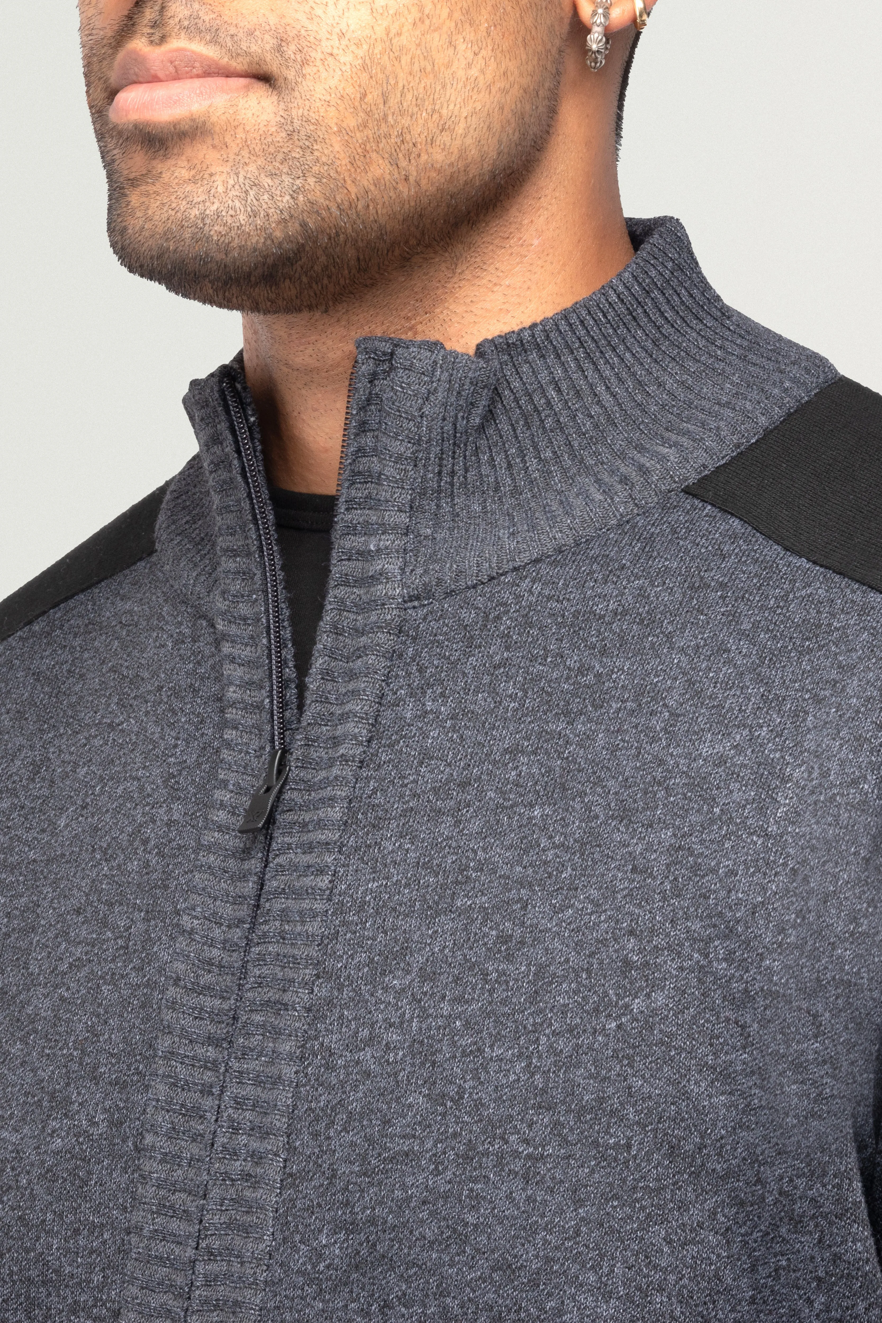X RAY Men's Zip Up Jacket With Contrast Shoulder Piecing